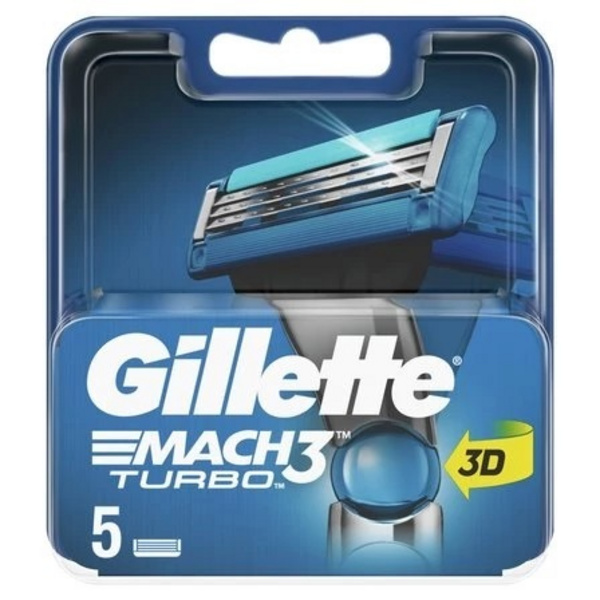 Koka zëvendësuese Gillette Mach3 Turbo 3D kDKR8622, 5 copë