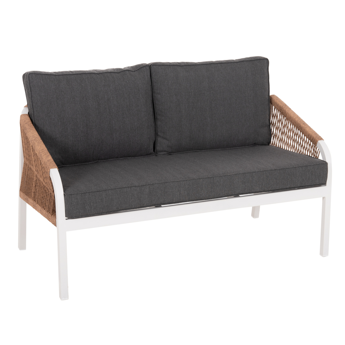 Sofa e jashtme 2-ulëse Maerly (HM6116.01), bardhë/ bezhë