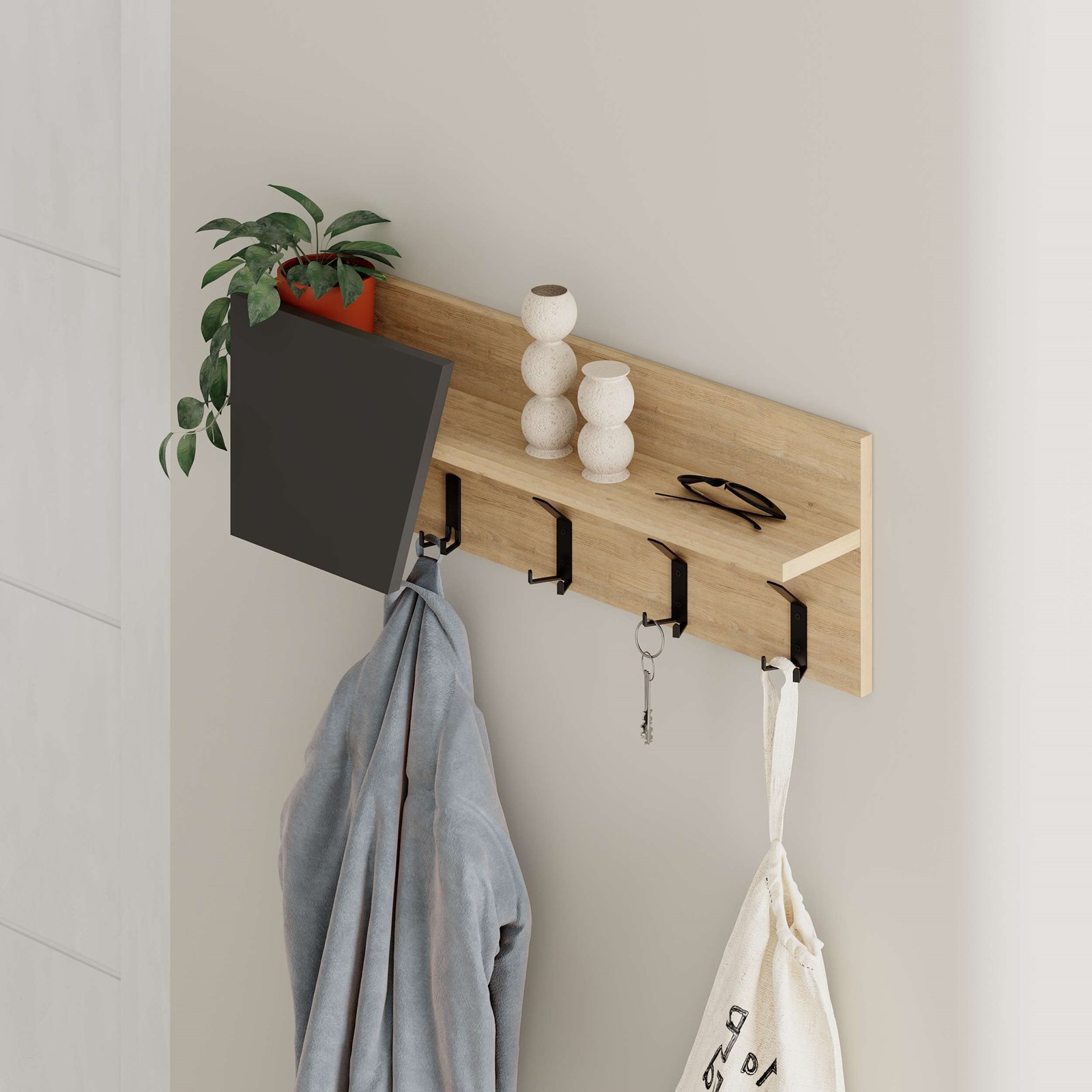 Varëse për rroba Decortie Eleva 72x16x20cm, hiri/kafe e hapur