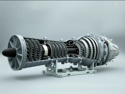 Model 3D i Motorit të Aeroplanit Turbojet, 50cm