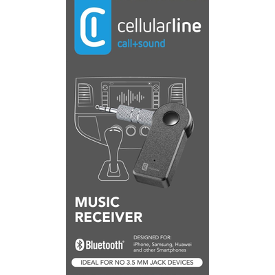 Marrës Bluetooth Cellularline btmusicreceiverk, 3.5mm, i zi