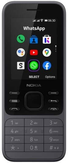 Celular Nokia 6300 4G, 2x SIM, 2.4" QVGA, 512MB RAM, 4GB, e hirtë e errët