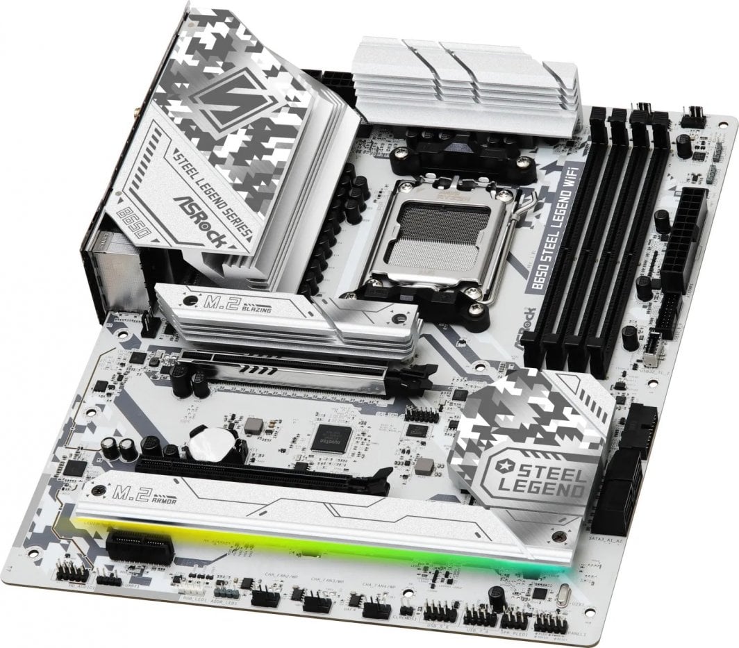 Pllakë amë ASRock B650 STEEL LEGEND WIFI, PCIe 5.0, DDR5, e bardhë