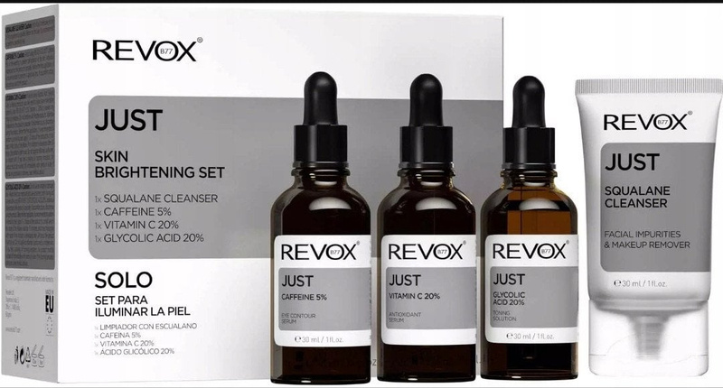 Set kujdesi për fytyrë Revox B77 Just Skin Brightening, 4 produkte, efekt ndriçues