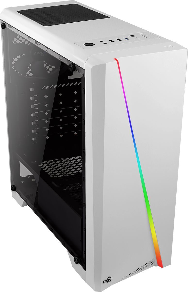 Куќиште за компјутер Aerocool Cylon, бело, Midi Tower