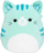 Lodër prej pellushi Squishmallows Kocka - Corinna, 20 cm, e gjelbër / kaltër