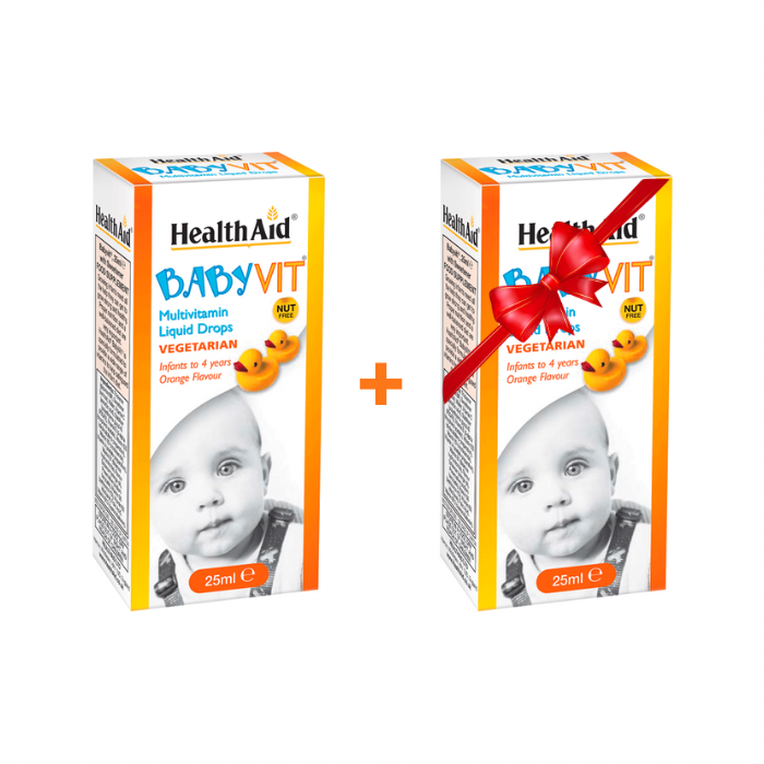Suplemente HealthAid Baby Vit, 0-4 vjet, 1+1 FALAS, 50 ml
