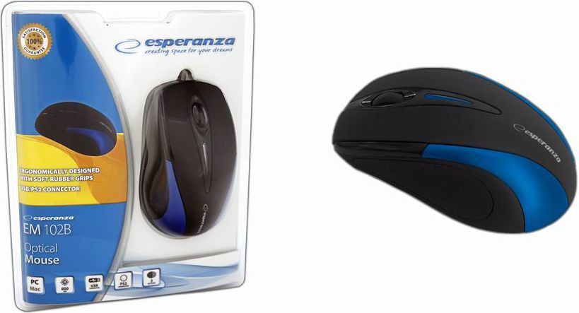 Maus Esperanza Sirius, me kabllo, USB, i zi dhe i kaltërt