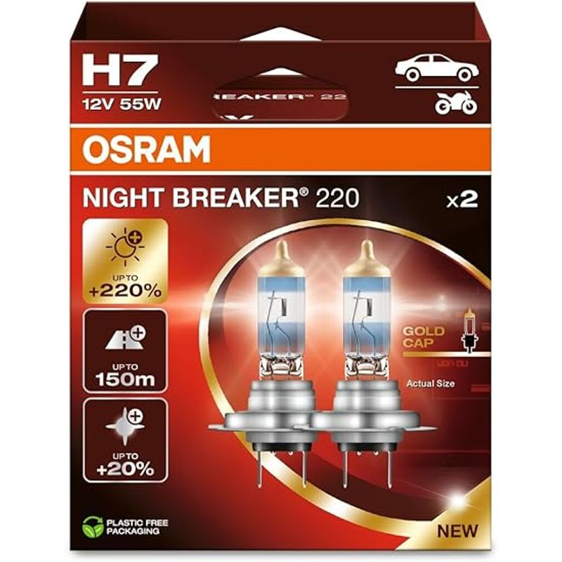 Lampa Gar H7 12v 55w +220% Night Breaker®