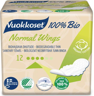 Peceta higjienike Vuokkoset Normal 100% Bio, 12 copë Peceta higjienike Vuokkoset Normal 100% Bio, 12 copë