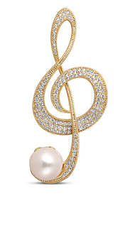 Brosh JwL Luxury Pearls Treble Clef JL0702