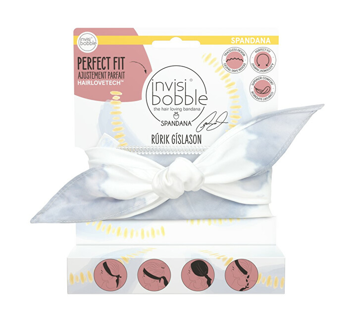 Shirit elastik për flokë Invisibobble Rúrik Gíslason Be-You-Tiful, bardhë/hiri