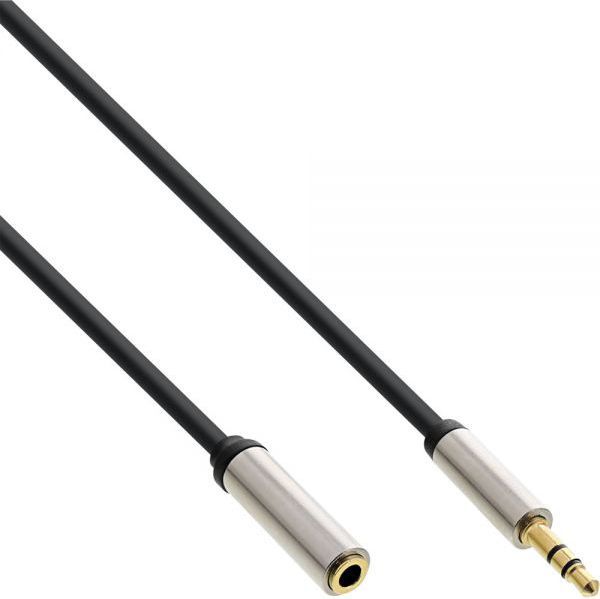 Kabllo InLine (99233), Jack 3.5mm (M) në Jack 3.5mm (F), 3m, e zezë / argjendtë Kabllo InLine (99233), Jack 3.5mm (M) në Jack 3.5mm (F), 3m, e zezë / argjendtë