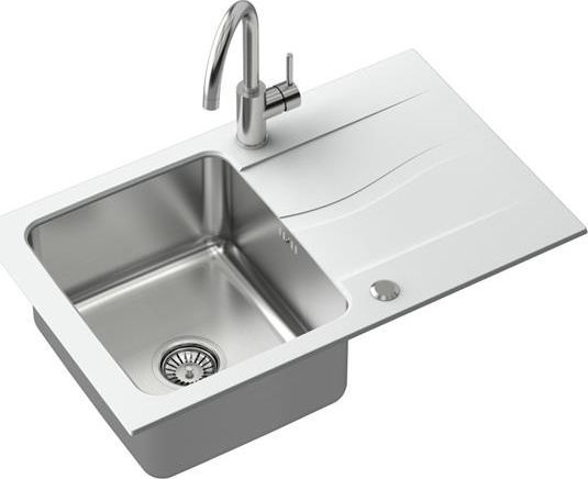 Lavaman me rubinet manual Steiner Michael, 780 x 480 x 180 mm, i bardhë