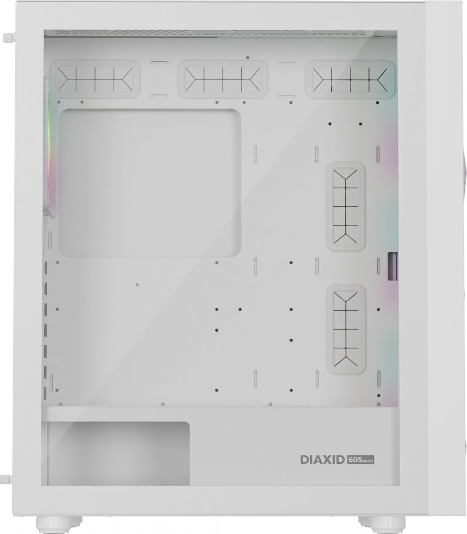 Куќиште за компјутер Genesis Diaxid 605 ARGB, бело, Midi Tower