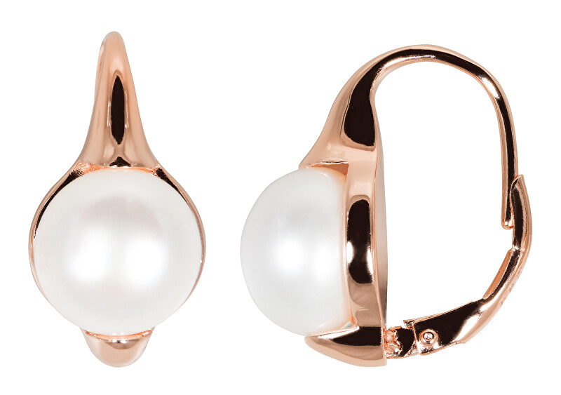 JwL Luxury Pearls Бронзени Обетки со Вистински Бисери JL0533