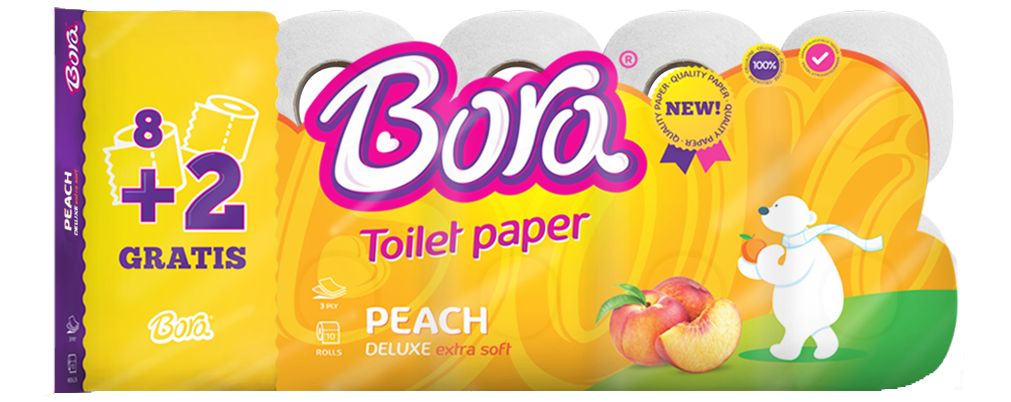 Letër tualeti Bora, pjeshkë 10 - 100% celuloze