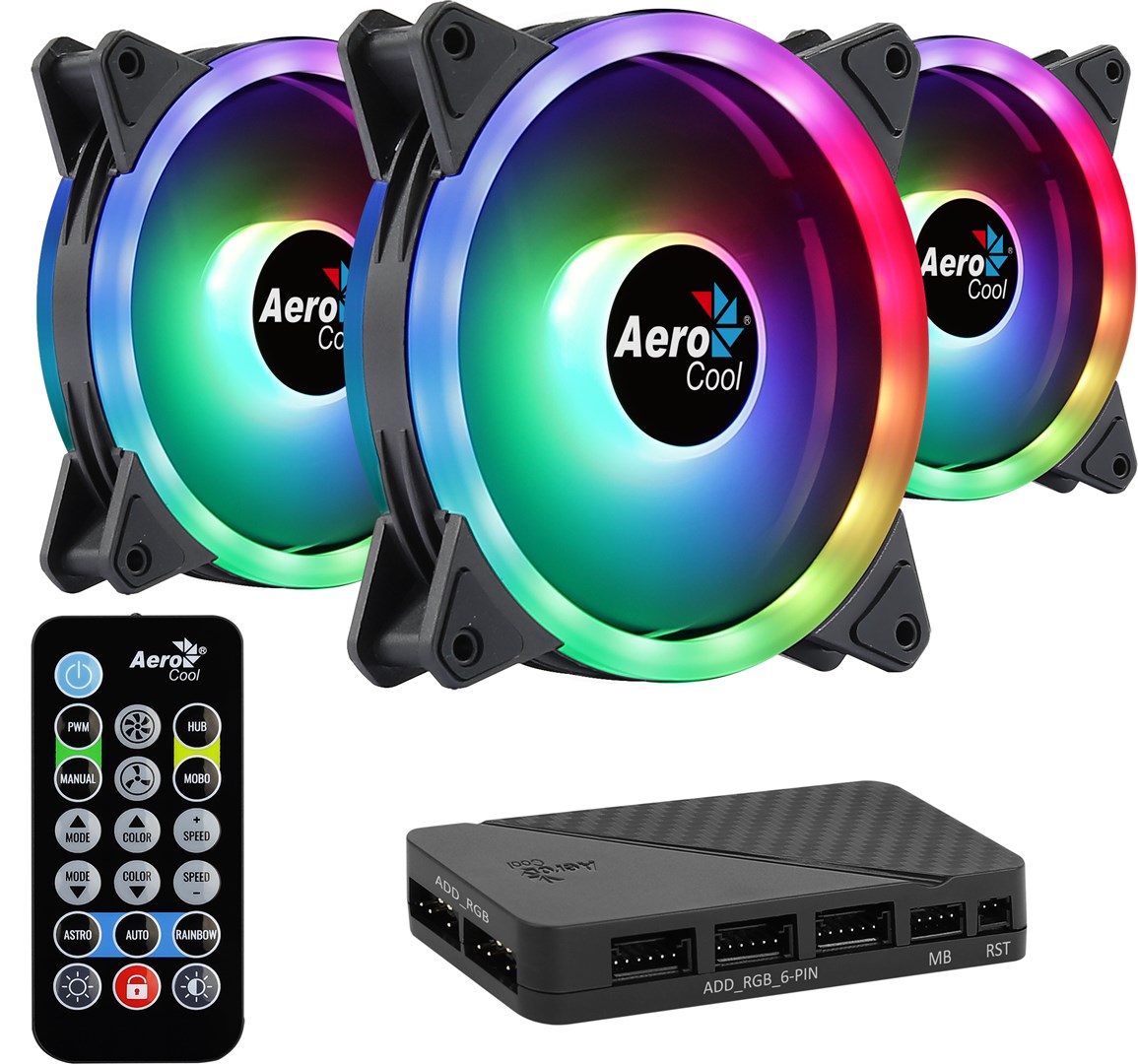Ftohës Aerocool DUO12PRO, 12 cm, i zi