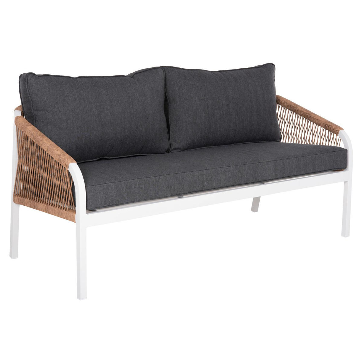Sofa e jashtme 3-ulëse Maerly (HM6055.01), bardhë/ bezhë