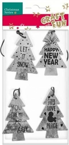 Dekorime Craft with Fun Bredh, 4 copë, të argjendëta