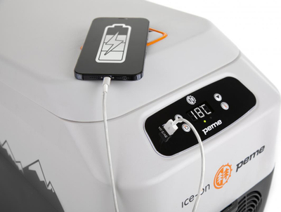 Frigorifer & ngrohës portativ Peme Ice-on iOG Adventure Orange + mbajtëse krahu, 30L
