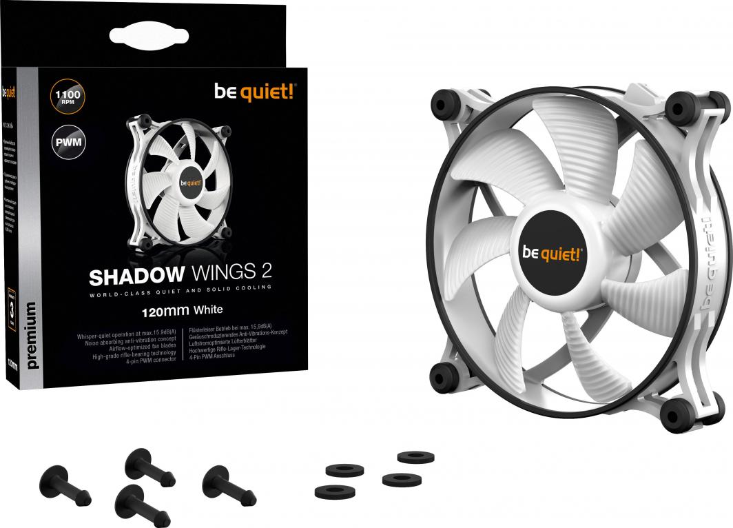 Ftohës be quiet! Shadow Wings 2 PWM, 120 mm, i bardhë