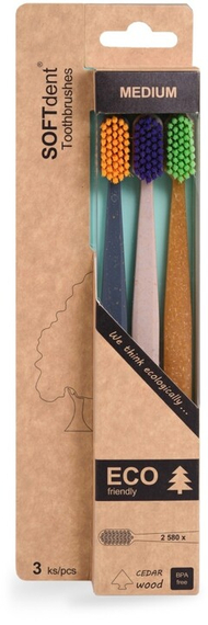 Furça dhëmbësh SOFTdent ECO - Medium, 3 copë
