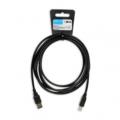 Kabllo iBOX, USB A / USB B, 3 m, e zezë