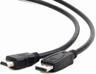 Kabllo Gembird, DisplayPort M - HDMI, 3m, e zezë 