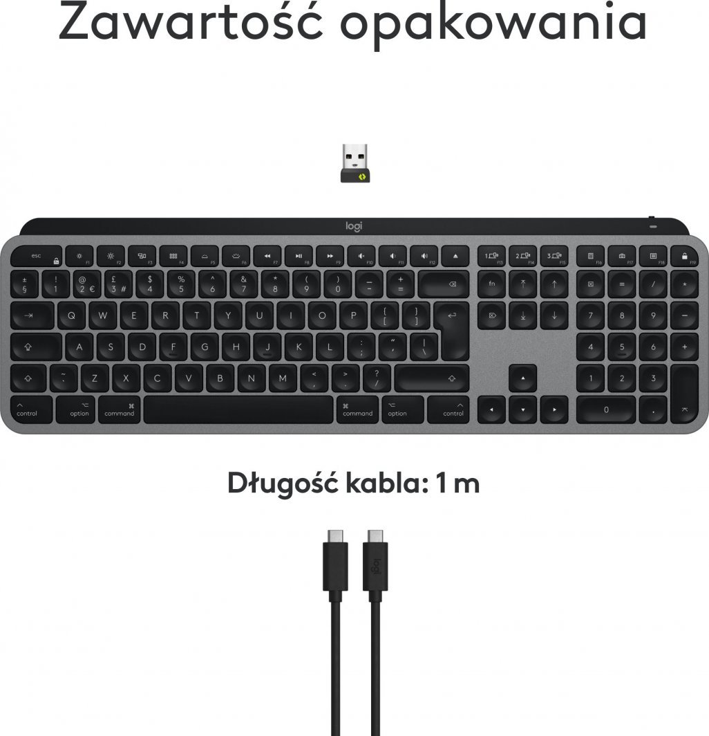 Tastierë Logitech MX, wireless, US INTL, grafit dhe e zezë