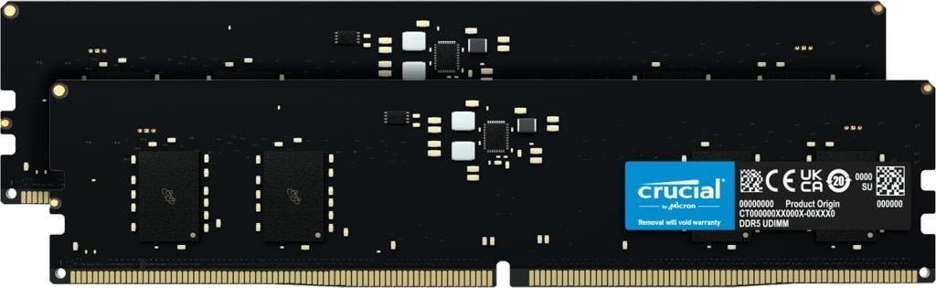 Memorie Crucial DDR5, 16 GB, 5600 MHz, CL46, CT2K8G56C46U5 Memorie Crucial DDR5, 16 GB, 5600 MHz, CL46, CT2K8G56C46U5