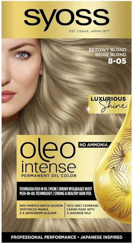 Ngjyrë për flokë Syoss Oleo Intense, 8.05 Beige Blond, 50 ml