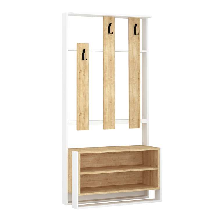 Paradhomë Decortie Chester, 90x36x180cm, kafe e hapur/bardhë