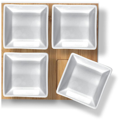 Pjata servimi porcelan 4 copë Lamart LT9018, të bardha