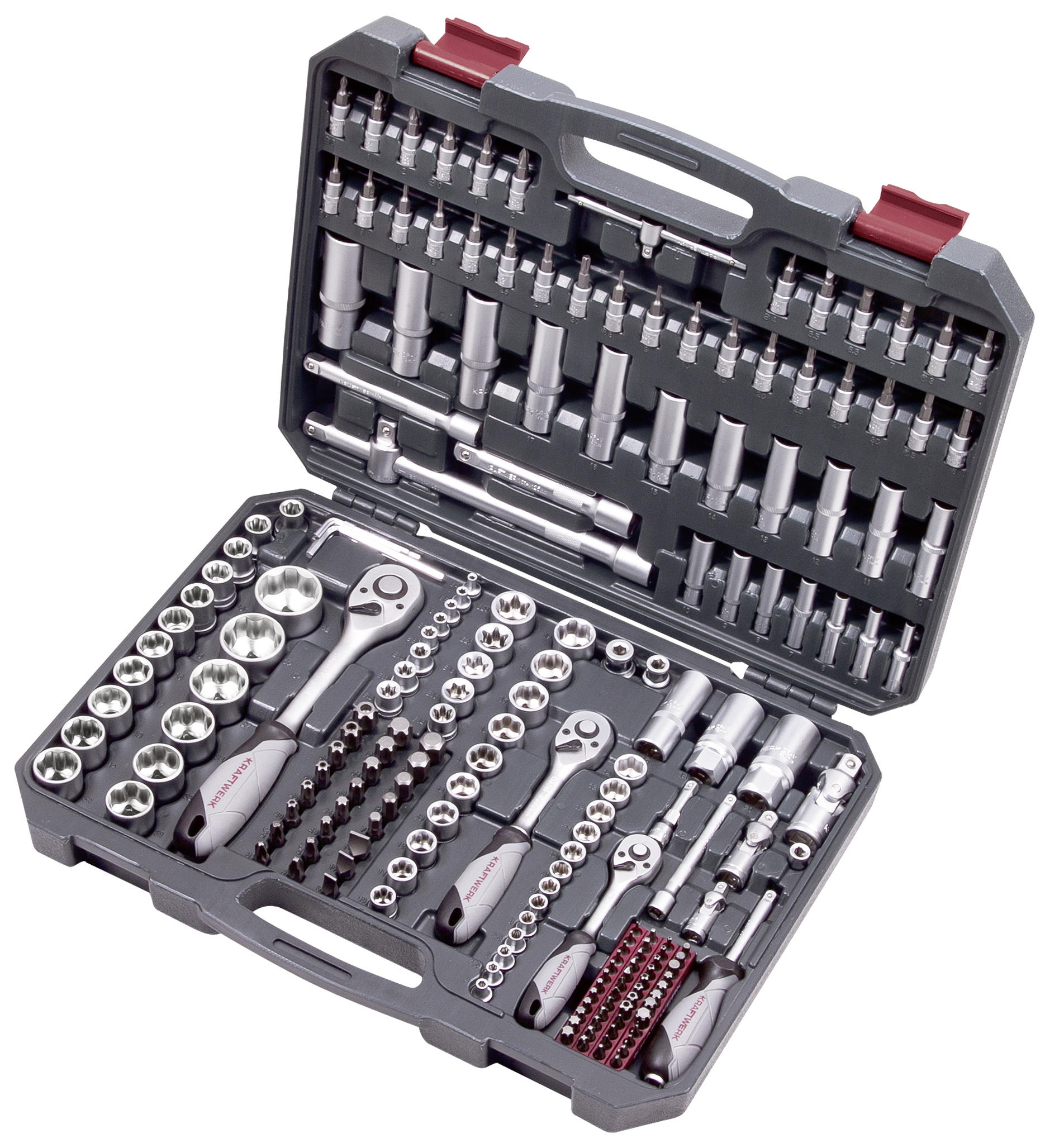 Set çelësa dhe fole Kraftwerk 204.104.800, Basic, 1/4" + 3/8" + 1/2", 200 pjesë Set çelësa dhe fole Kraftwerk 204.104.800, Basic, 1/4" + 3/8" + 1/2", 200 pjesë
