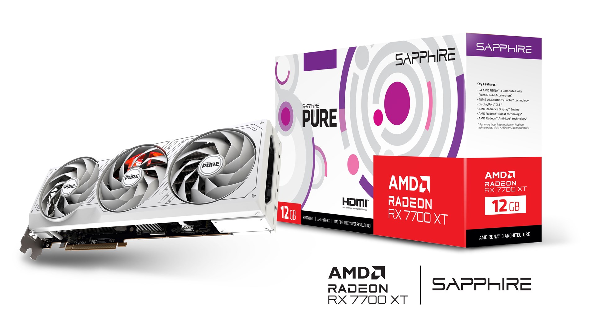 Kartelë grafike Sapphire Pure Radeon RX 7700 XT 12GB GDDR6