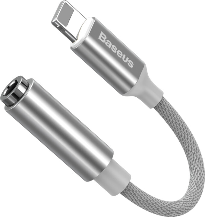 Kabllo BASEUS Seria Cafule, Lightning  - Jack 3.5mm, M/F, e bardhë