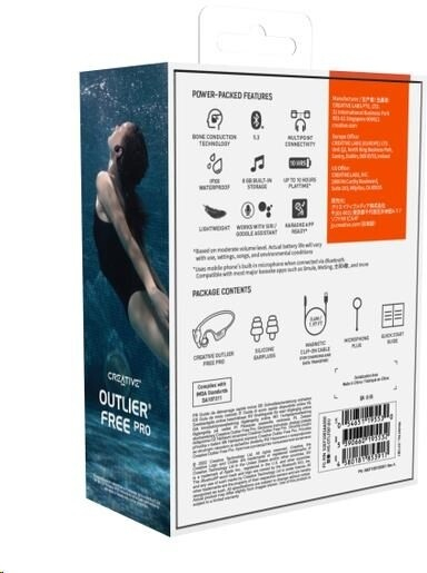 Dëgjuese Creative Outlier Free Pro, të kaltra