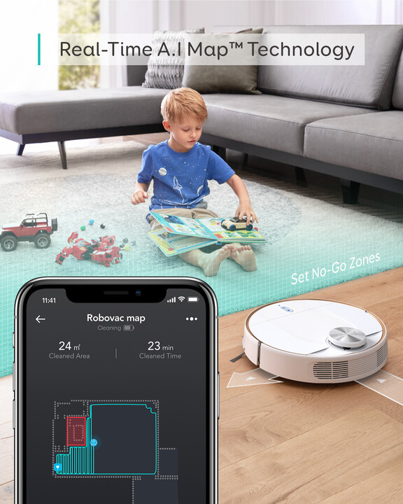 Fshesë robotike Anker Eufy Robovac L70 Hybrid-White (Vacuum & Mopping), e bardhë