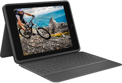 Mbrojtëse Logitech Rugged me tastierë për Apple iPad (gjenerata 7-të, 8-të), US, e zezë