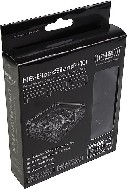 Ftohës Noiseblocker BlackSilent Pro PE-1, 92 mm