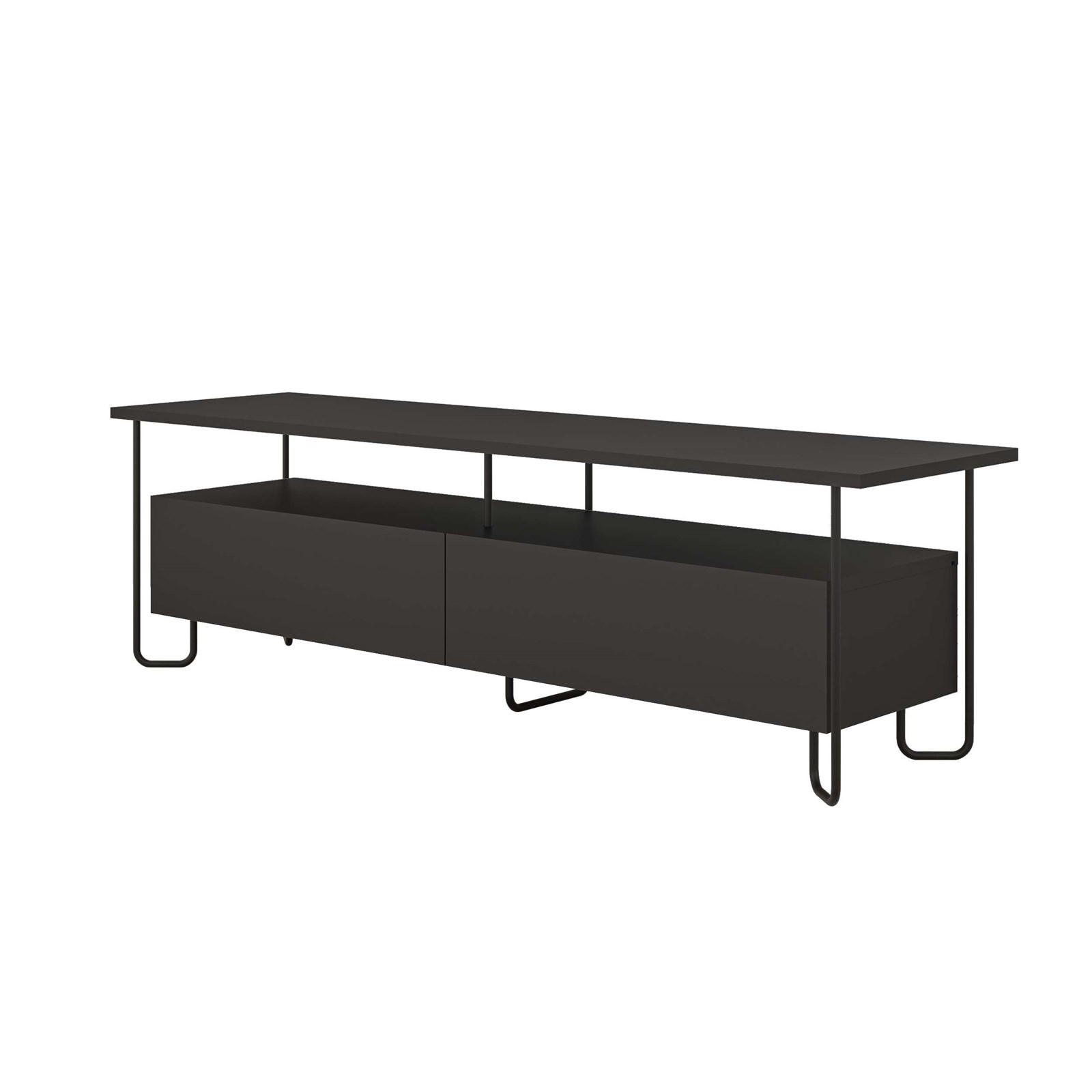 Komodë për TV Decortie Cornea 150 cm, e zezë