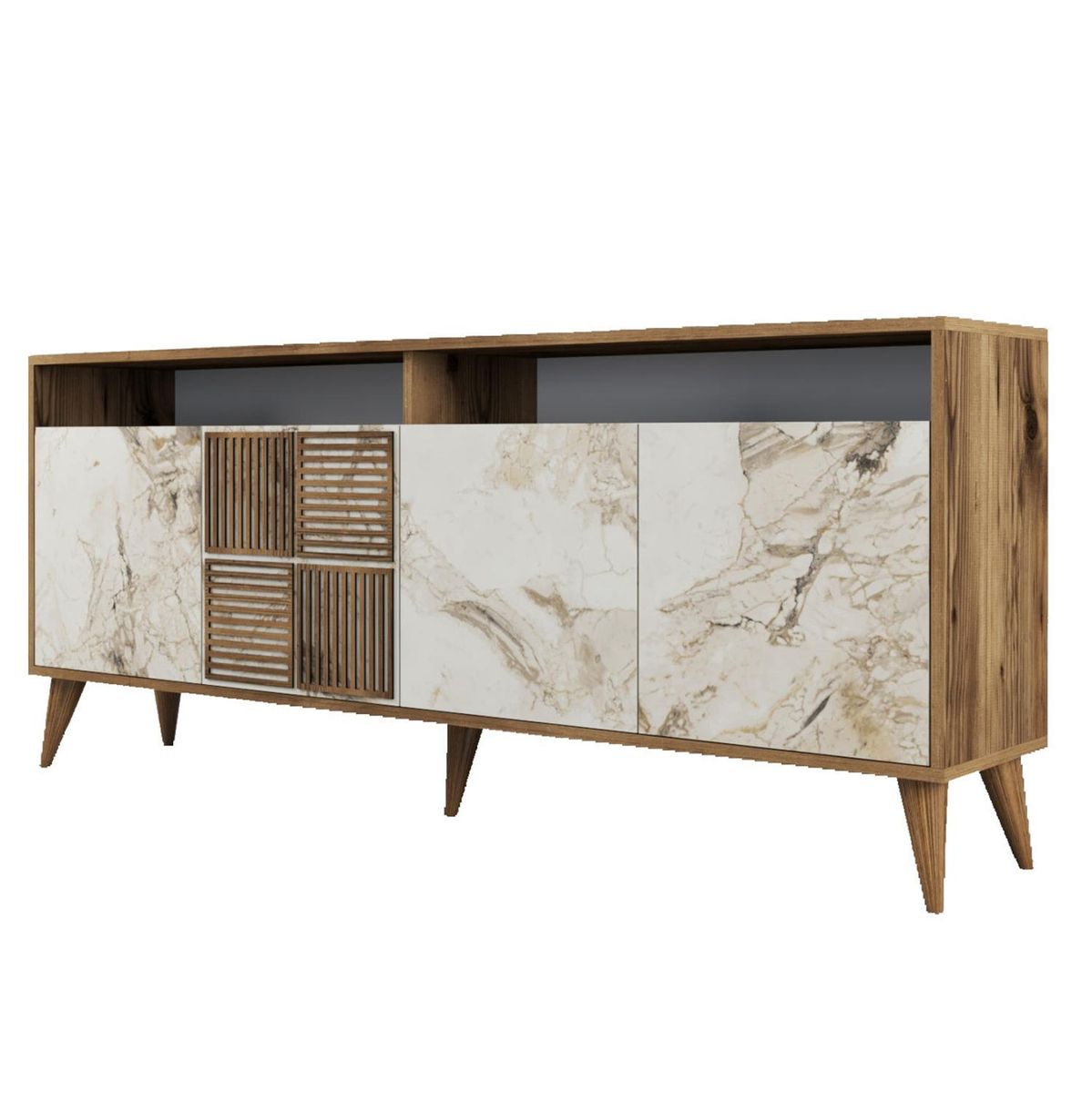 Komodë melamine 180×35×78.6 cm (HM9431.03), bardhë