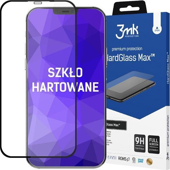 Xham mbrojtës 3MK HardGlass Max për iPhone 12/12 Pro, 6.1"
