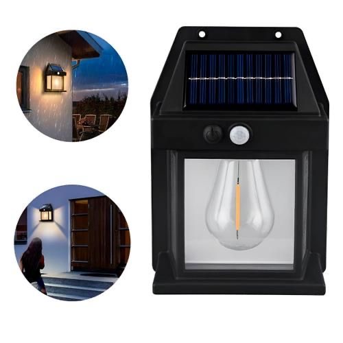 Llampë muri solare LED 6000K, e zezë