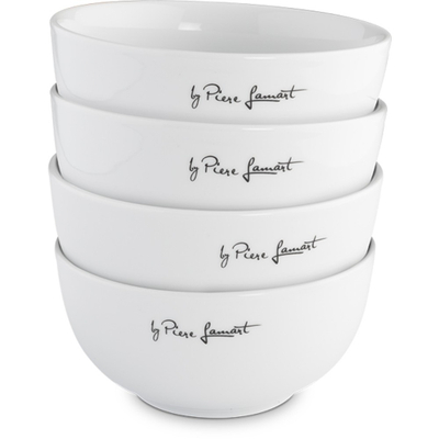 Pjata set porcelani 4 copë Lamart LT9014, të bardha