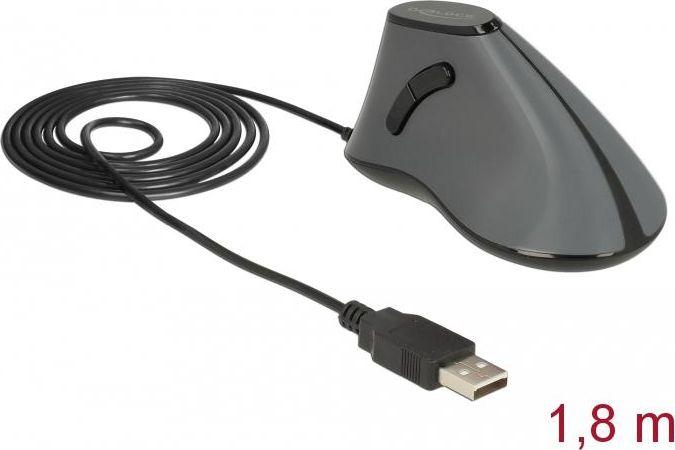 Maus Delock 12527, me kabllo, USB, i zi dhe i hirt