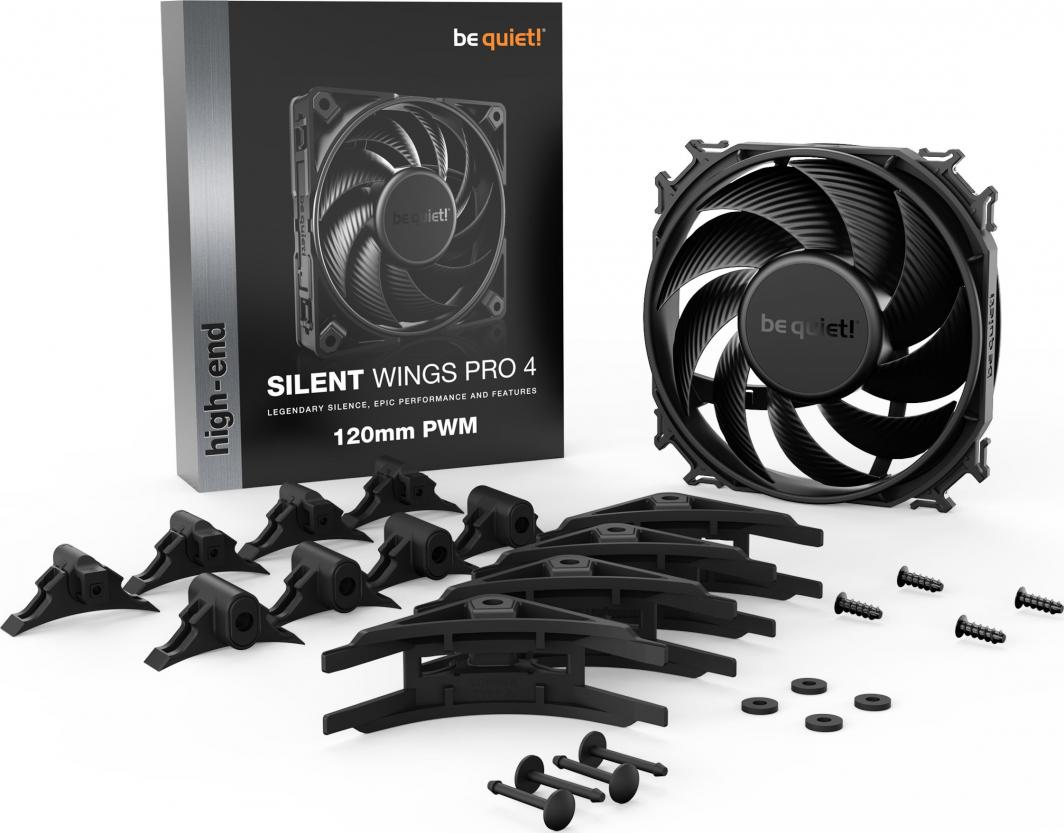 Ftohës be quiet! Silent Wings Pro 4 PWM, 120 mm, i zi