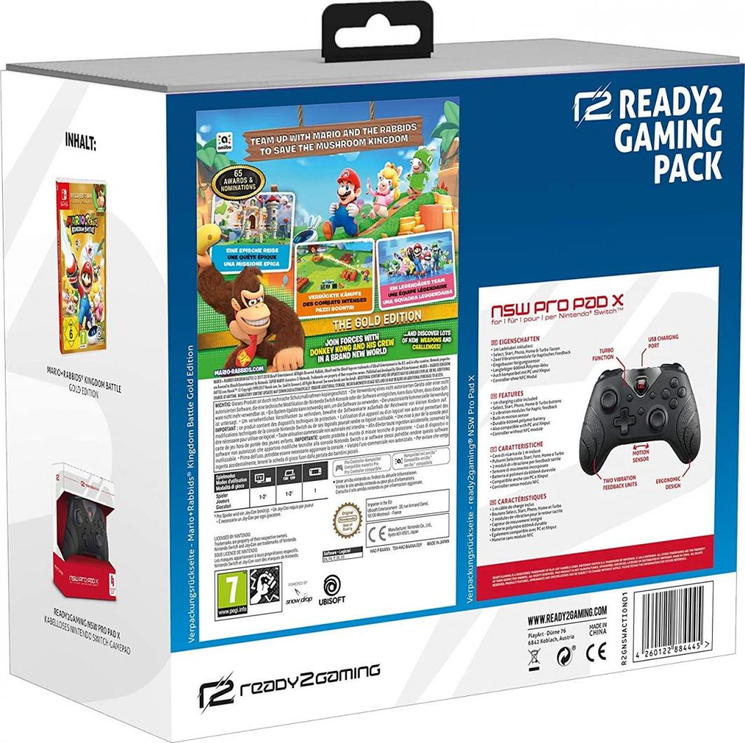 Kontroller Ready2Gaming Nintendo Pro X + Mario + Rabbids Kingdom Battle, wireless, i zi