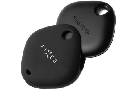 Mbrojtëse silikoni FIXED me unazë Silky për Samsung Galaxy SmartTag +, e zezë